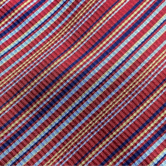 Nicola Ferri Milano Repp Tie 100% Silk 60" x 3.75" Multicolor Stripes - Picture 2 of 6